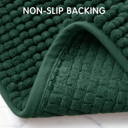 SUBRTEX Bathroom Rugs, 24" x 55" Chenille Bath Rug Soft Short Plush Bath Mat Soft Shower Mat Water Absorbent Shower Mat Quick Dry Machine Washable, Celadon