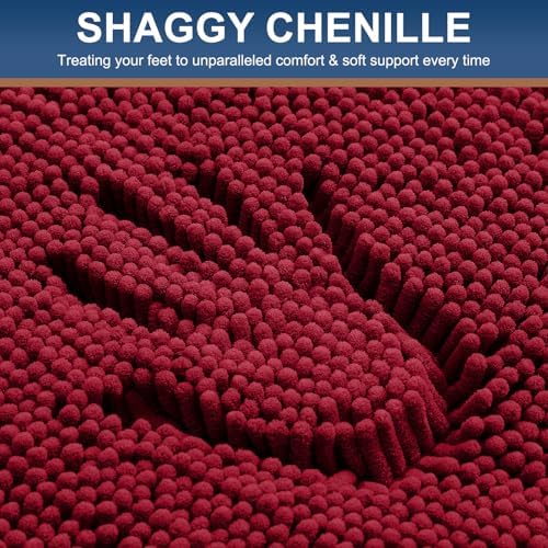 Smiry Bathroom Rugs 40X24, Luxury Chenille Extra Soft Absorbent Bath Mat
