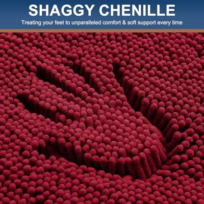 Smiry Bathroom Rugs 40X24, Luxury Chenille Extra Soft Absorbent Bath Mat