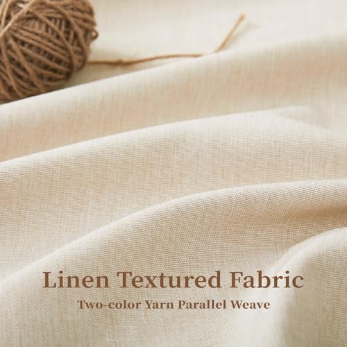 BTTN 60x72 Boho Scalloped Linen Textured Cloth Shower Curtain, Beige/Cream