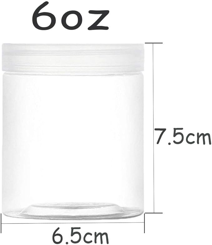 15 Pack 6oz Clear Plastic Jars Wide-mouth Storage Containers,Refillable Empty Containers for Dry Food,Dried Fruit,Seasoning and Honey Storage