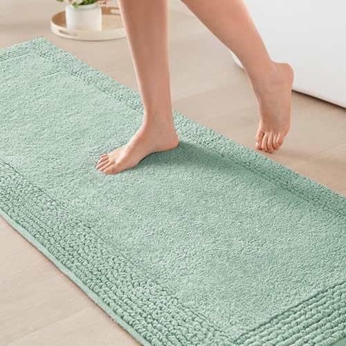 Madison Park Splendor Reversible 100% Cotton Bath Runner, 24 x 72, Green