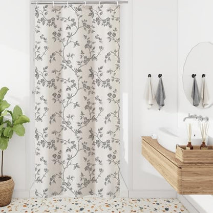 MitoVilla Small Stall Cotton Floral Shower Curtain for Bathroom,48 x 72