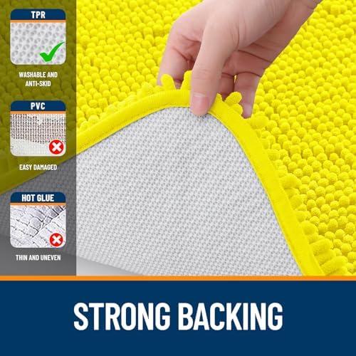 OLANLY Bathroom Rugs 30x20, Extra Soft Absorbent Chenille Bath Rugs