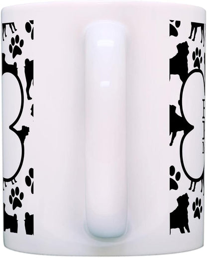 ThisWear Dog Owner Gifts Best Pug Mom Ever Paw Pattern Gift 11oz Ceramic Coffee Mug with Handle