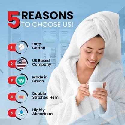 Infinitee Xclusives 100% Ring-Spun Cotton Bath Towels for Bathroom - Pack 2