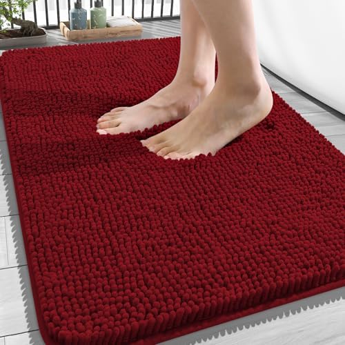 OLANLY Bathroom Rugs 34x21, Extra Soft Absorbent Chenille Bath Rugs