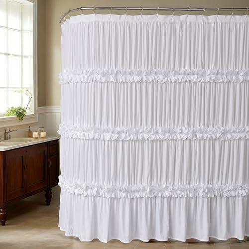 Homechoice Decor Extra Wide Shower Curtain 108"W x 72"L with 18 Buttonholes