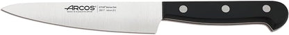 Arcos Chef Knife 5 Inch Stainless Steel. Cooking Knife to Cut and Peel Fruits and Vegetables. Ergonomic Polyoxymethylene Handle and 140mm Blade. Series Universal. Color Black