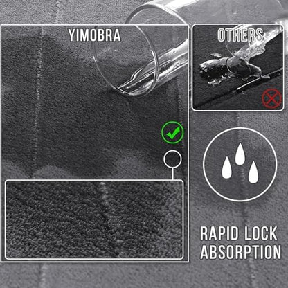 Yimobra Memory Foam Bathroom Mat Set, 31.5 x 20 & 24 x 20 in, Dark Gray