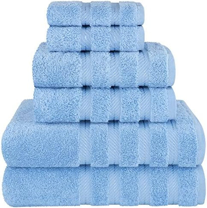 American Soft Linen 100% Cotton Luxury Turkish Towels, 6 Piece Towel Set