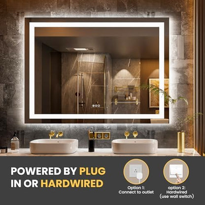 LOAAO 52"X36" LED Bathroom Mirror with Lights, UL Listed