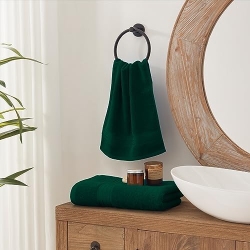 COZYART Luxury Bath Towel Set 3 PCS, Dark Green 100% Turkish Cotton 650 GSM