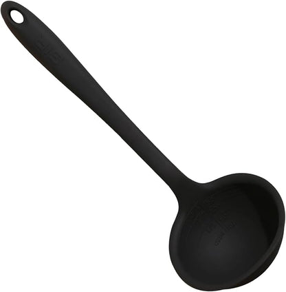 GIR: Get It Right Silicone Ladle Spoon – High Heat Resistant Kitchen Tool, Durable Cooking Utensil for Serving Soups, Stews, Sauces, and Dressings, Ultimate - 13IN - Black