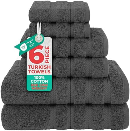 American Soft Linen 100% Cotton Luxury Turkish Towels, 6 Piece Towel Set