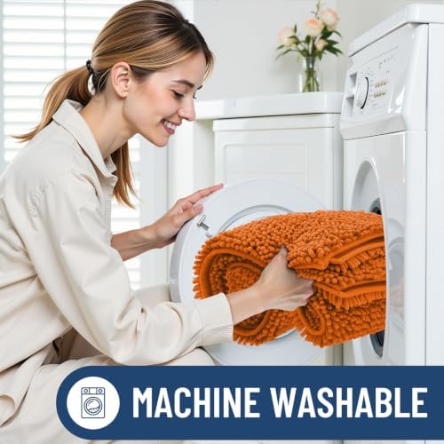 Smiry Bathroom Rugs 24X16, Luxury Chenille Extra Soft Absorbent Bath Mat