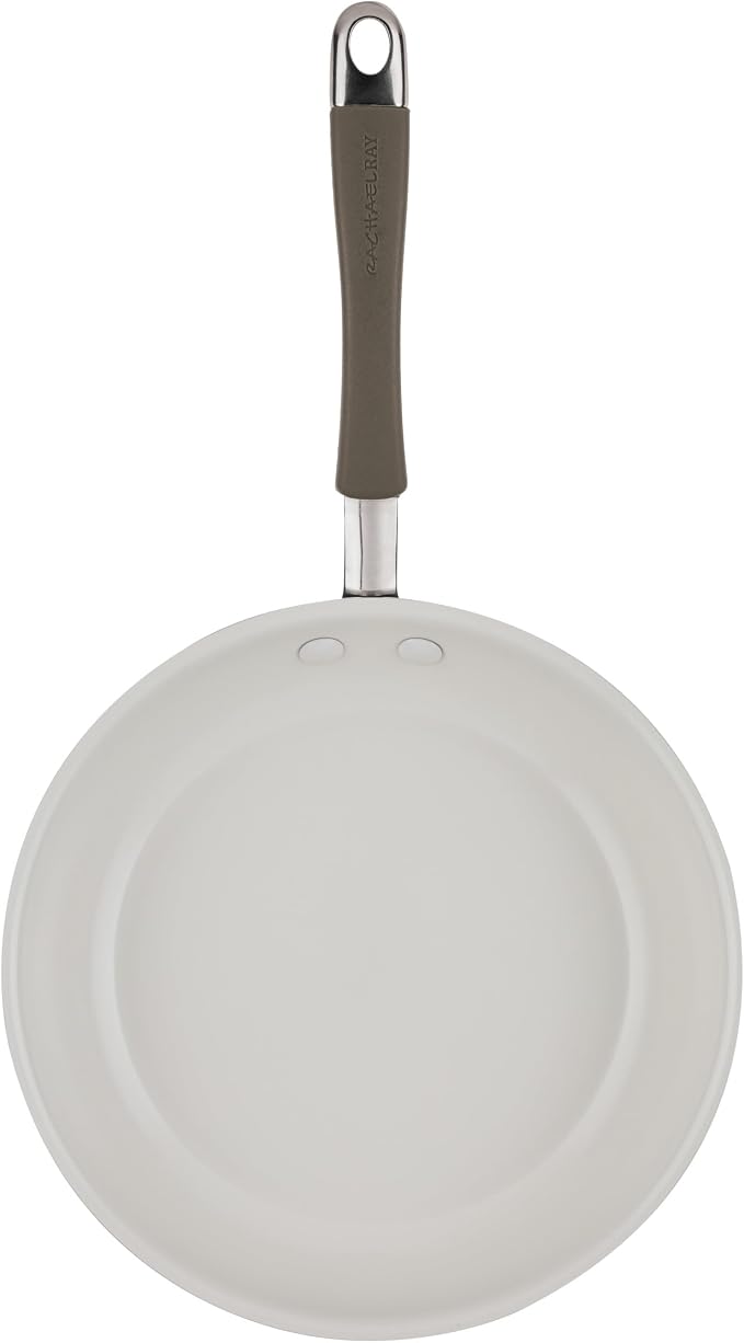 Rachael Ray Cucina Ceramic Nonstick Cookware Pots and Pans Set, 13-Piece, Almond
