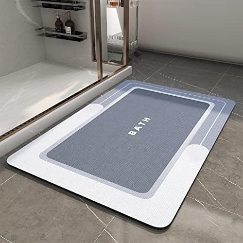 MontVoo-Bath Mat-Bath Rug Non Slip Super Absorbent Stain Resistant Quick Dry Thin Bathroom Rug-Bath Mats for Bathroom Floor Bathtub Vanity-Bathmat Bath Rug Easy Care 17"x27" Blue