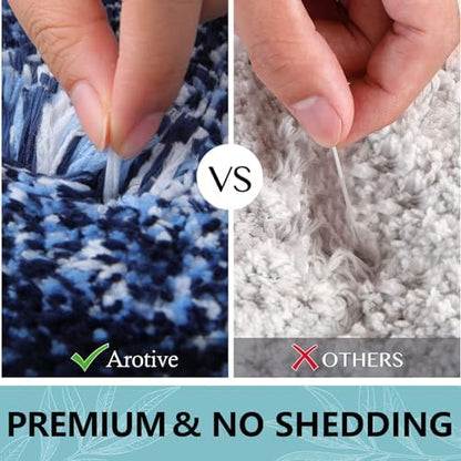Arotive Microfiber Bathroom Rugs, Shaggy Soft Absorbent Bath Rug, 59x35