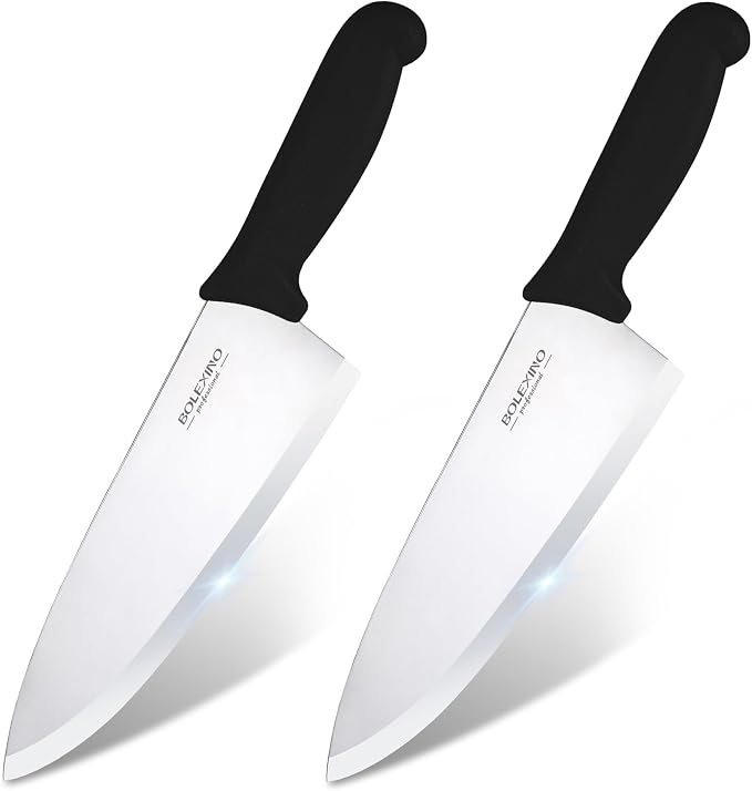 8 inch Japanese High Carbon Stainless Steel Chef Knife Set, Professional Extra Sharp Wide Cook Knife with Non-slip Ergonomic Handle, for Kitchen Home Restaurant