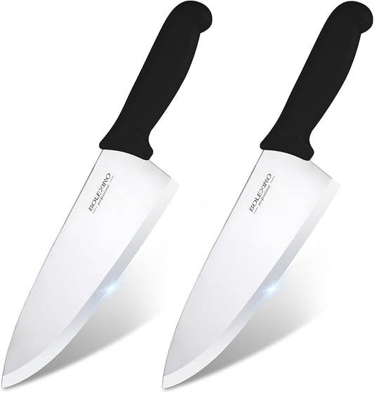 8 inch Japanese High Carbon Stainless Steel Chef Knife Set, Professional Extra Sharp Wide Cook Knife with Non-slip Ergonomic Handle, for Kitchen Home Restaurant