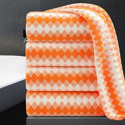 4 Piece Extra Large Bath Towel Set Oversized Bath Sheet 35"x70" Bathroom Towel Set Soft Highly Absorbent & Quick Dry Premium Bath Towel for Bathroom 600GSM Shower Towel Spa Gym Hotel,Orange