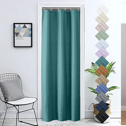 Aiyufeng Turquoise Shower Curtain for Bathroom, Embossed Textured Fabric Shower Curtain for Bathroom - Soft Cloth & Hotel Spa, Machine Washable, 36X72, Turquoise