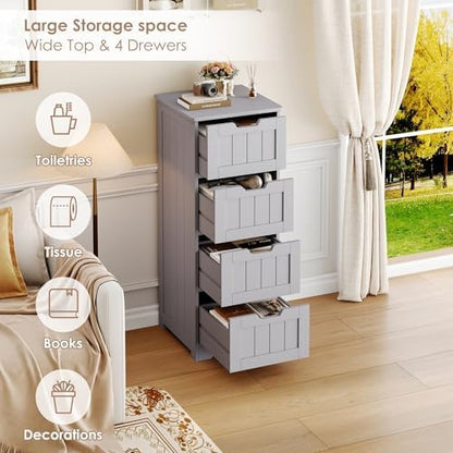 FOTOSOK Bathroom Storage Cabinet with 4 Drawers, Small Bathroom Cabinet
