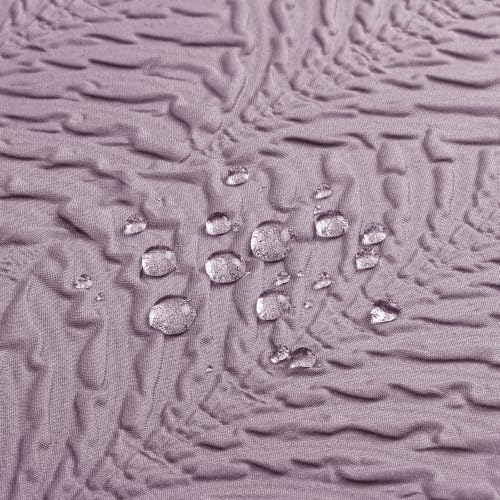 Gibelle 72x84 Extra Long Shower Curtain, Ombre Lavender 3D Embossed Half Bath Curtain