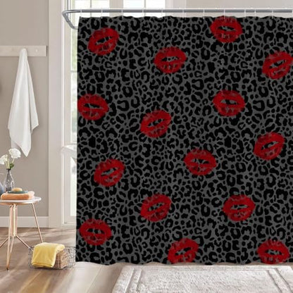 Polka Dot Shower Curtain Bathroom Decor with Hooks,70" Wx78 H