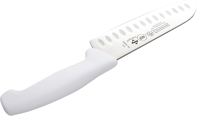 Mundial 3800 Series 7 inch Santoku Kitchen Knife with White Polypropylene Handle And Japanese High Carbon Stainless Steel Blade
