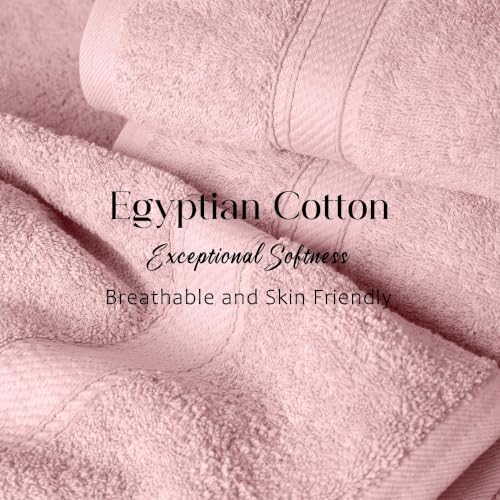Superior Egyptian Cotton Plush & Absorbent, Bath Towel Set of 4, Tea Rose