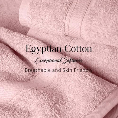 Superior Egyptian Cotton Plush & Absorbent, Bath Towel Set of 4, Tea Rose