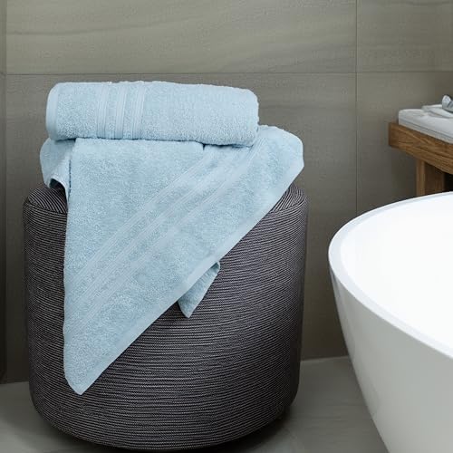 Tens Towels 4 Piece Bath Towels 27x54 Inches, Sky Blue