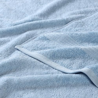 Superior Egyptian Cotton 9-Piece Towel Set, Assorted Towels for Home Bathroom, Guest Bath Decor Essentials, Includes 3 Bath, 3 Hand, 3 Face Towels/Washcloths, Quick Dry, Absorbent - Light Blue
