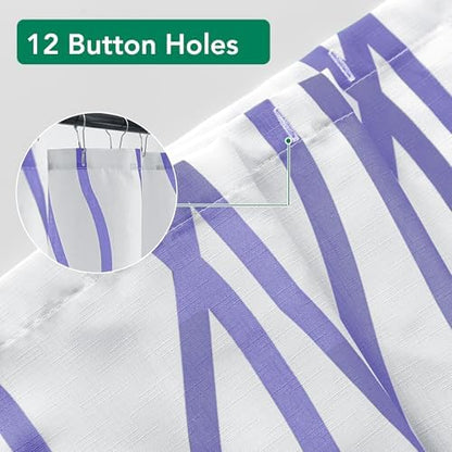 Fabric Modern Shower Curtain-Lavender & White Shower Curtains for Bathroom