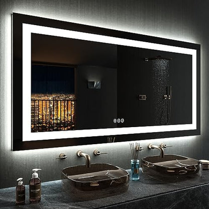 LOAAO 55"X30" RGB LED Bathroom Mirror with Lights, UL Listed