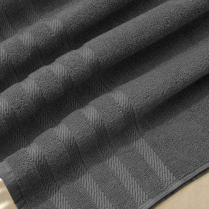 Hearth & Harbor Bath Towels for Bathroom - 100% Ring Spun Cotton Luxury Bathroom Towels - Soft & Highly Absorbent Bath Towels Set, 6 Piece Set, Gray