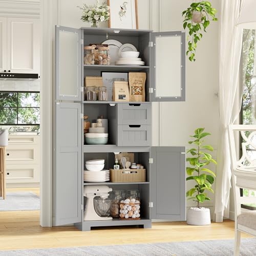 BOTLOG 67'' Tall Bathroom Storage Cabinet with Adjustable Shelf