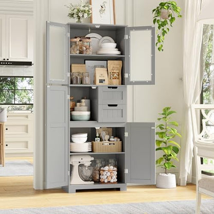 BOTLOG 67'' Tall Bathroom Storage Cabinet with Adjustable Shelf