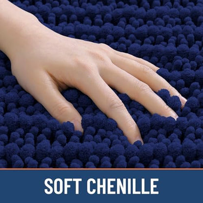Smiry Bathroom Rugs 36X24, Extra Soft Rubber Backing Chenille Bath Mats
