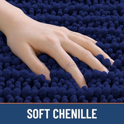 Smiry Bathroom Rugs 48X32, Extra Soft Rubber Backing Chenille Bath Mats