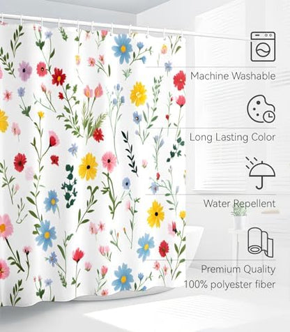 Bathroom Shower Curtain Cute Cortinas para Baño 72 x 72, Floral