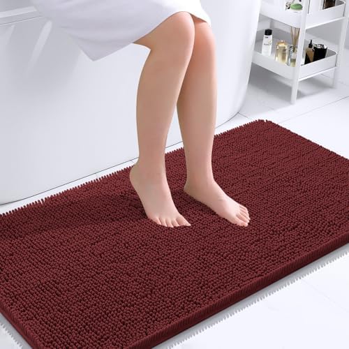 OLANLY Bathroom Runner Rugs 40x24, Extra Soft Absorbent Chenille Bath Rugs