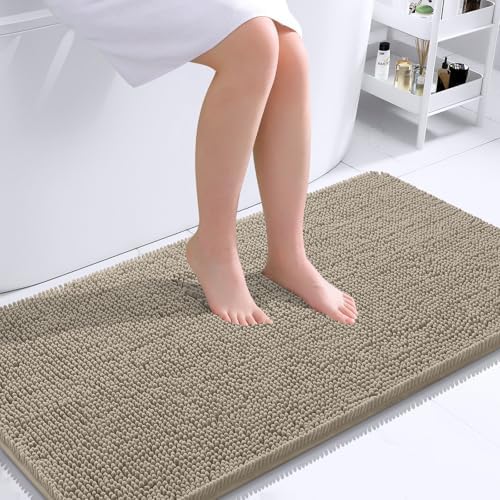 OLANLY Bathroom Runner Rugs 40x24, Extra Soft Absorbent Chenille Bath Rugs
