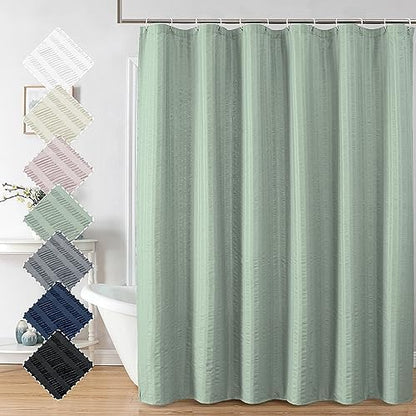 Aiyufeng Moga Sage Green Shower Curtain - 3D Embossed Textured Shower Curtains for Bathroom, Luxury Polyester Cloth Bath Curtain, 72Wx72H, Green