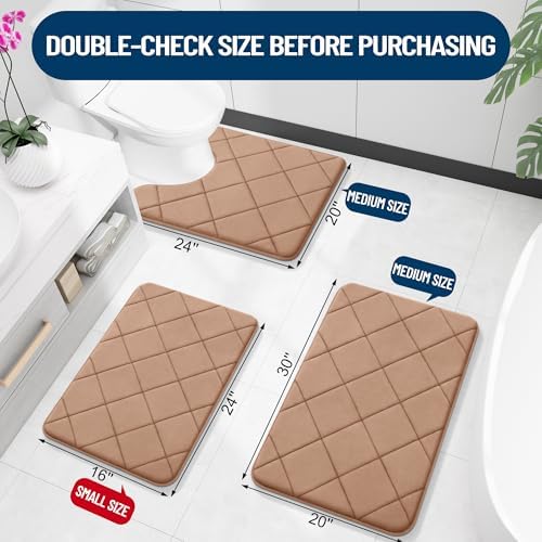 OLANLY Memory Foam Bath Mat 30x20, Ultra Soft and Absorbent Bathroom Rugs