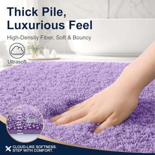 OLANLY Microfiber Bathroom Runner Rugs 47x24, Ultra Soft Bath Mat, Lavender