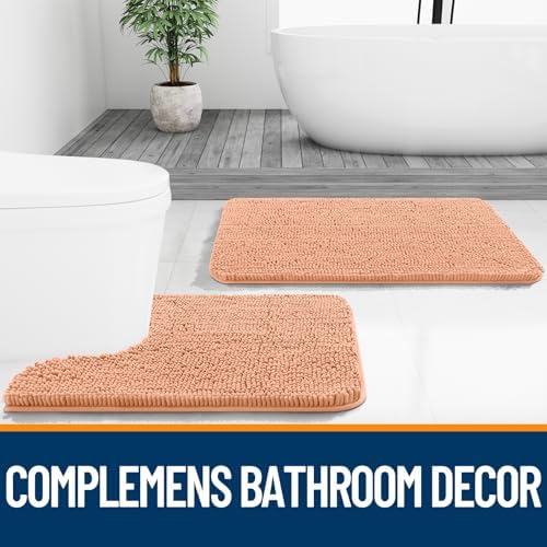 OLANLY Small Bathroom Rugs 24x16, Extra Soft Absorbent Chenille Bath Rugs