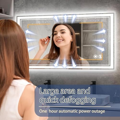 28“ x 40” LED Mirror for Bathroom, Dimmable 3 Colors, Fogless
